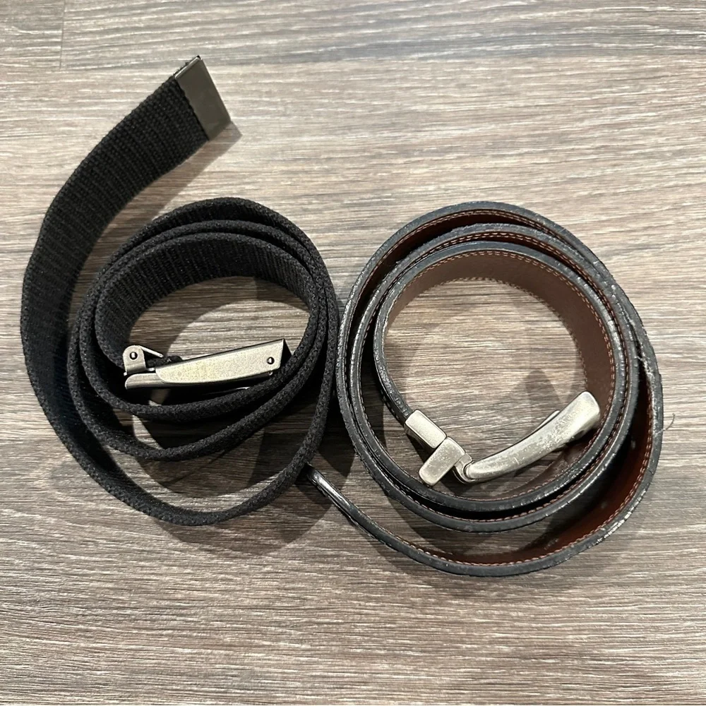 Nike Set of 2 Men’s Belts in Black & Brown Colors Waist Adjustable Buckles